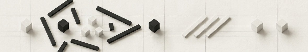 Suprematist Black Stripes Architectural Grid Divider — Section 01 Hero to 02 Evidence